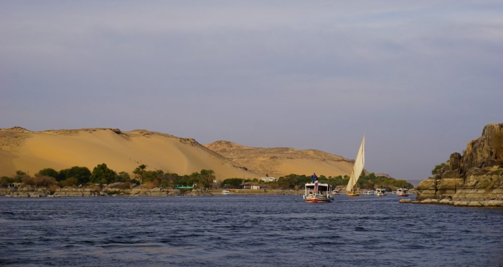 El río Nilo en Asuán